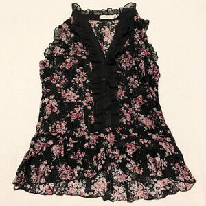 Costa Blanca Floral Top Womens Size Large
